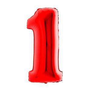 Palloncino  numero 1 rosso supershape 40" - 101cm. 1pz