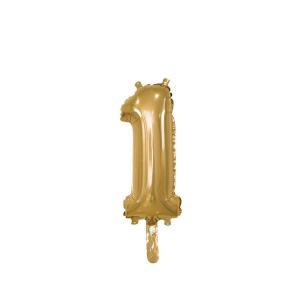 Palloncino  numero 1 oro minishape 14" - 35cm. 1pz