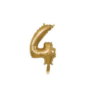 Palloncino  numero 4 oro minishape 14" - 35cm. 1pz