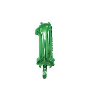 Palloncino  numero 1 verde minishape 14" - 35cm. 1pz