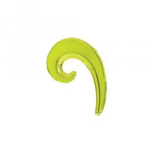 Palloncino  kurly wave verde lime minishape 14" - 35cm. 5pz