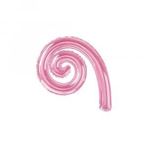 Palloncino  kurly spiral rosa minishape 14" - 35cm. 5pz