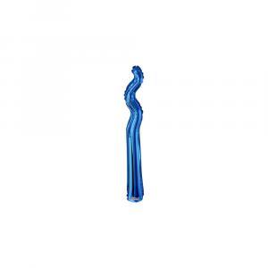 Palloncino  kurly zig zag blu scuro minishape 14" - 35cm. 5pz