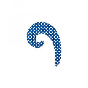 Palloncini  kurly wave royal blue pois minishape 14"-35cm. 5pz