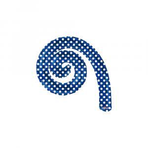 Palloncini  kurly spiral royal blue pois minishape 14"-35cm. 5pz
