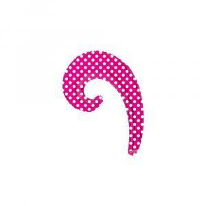 Palloncini  kurly wave hot pink pois minishape 14"-35cm. 5pz