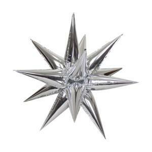 Palloncino  expoloding star argento supershape 26" - 65cm. 5pz
