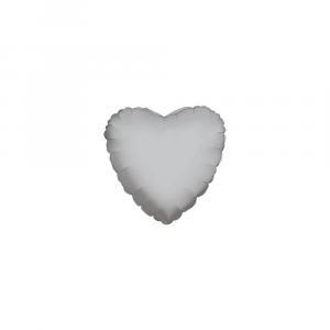 Palloncino  cuore argento microshape 4" - 10cm. 5pz