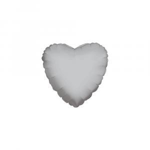 Palloncino  cuore argento minishape 9" - 23cm. 5pz