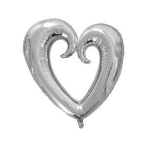 Palloncino  cuore argento supershape 42" - 107cm. 1pz