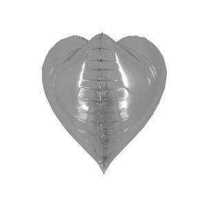 Palloncino  cuore argento supershape 26" - 66cm. 1pz