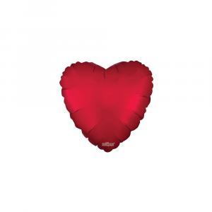 Palloncino  cuore rosso satinato minishape 9" - 23cm. 5pz