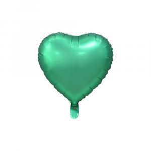 Palloncino  cuore verde satinato 18" - 45cm. 1pz