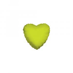 Palloncino  cuore verde lime microshape 4" - 10cm. 5pz
