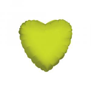 Palloncino  cuore verde lime 18" - 45cm. 1pz