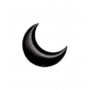 Palloncino  luna nero minishape 9" - 23cm. 5pz