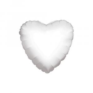 Palloncino  cuore bianco 18inc - 45cm. 1pz