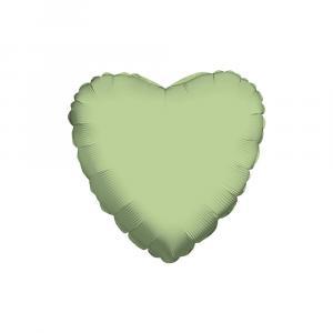 Palloncino  cuore verde oliva pastello 18" - 45cm. 1pz
