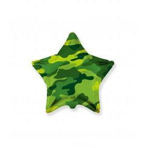 Palloncino  stella verde militare 18" - 45cm. 1pz