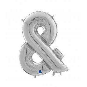 Palloncini  simbolo & argento 14"-35cm. 5pz