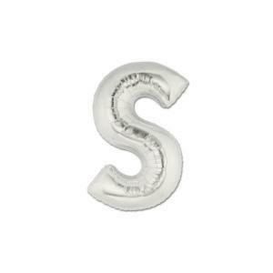 Palloncino grabo lettera s argento microshape 7" - 18cm . 5pz