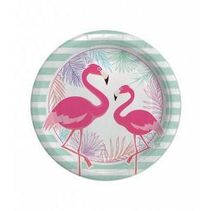 8 piatti cm.18 flamingo party