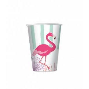 8 bicchieri cc.200 flamingo party