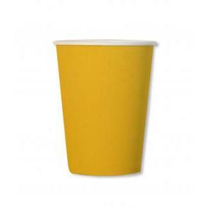 Bicchieri compostabili colore giallo 250cc. 8pz