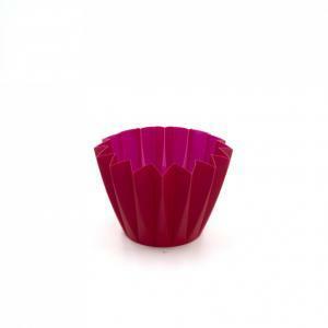 Porta vaso rosso bordeaux plissettato diametro 10-11cm s/20, 1pz.