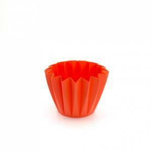 Porta vaso arancio plissettato diametro 10-11cm s/20, 1pz.