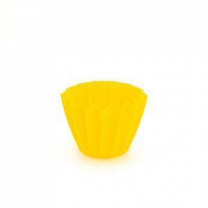 Porta vaso giallo plissettato diametro 10-11cm s/20, 1pz.