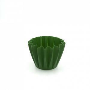 Porta vaso verde scuro plissettato diametro 10-11cm s/20, 1pz.