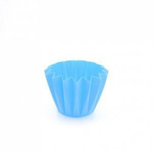 Porta vaso azzurro plissettato diametro 10-11cm s/20, 1pz.