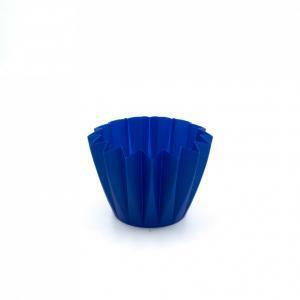 Porta vaso blu plissettato diametro 10-11cm s/20, 1pz.