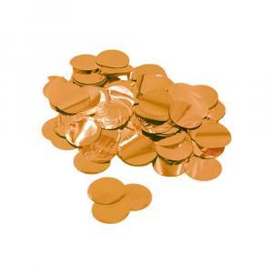 Coriandoli arancione metal per palloncini 2,3cm. 1 bustina da 15g.