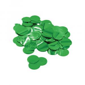 Coriandoli verde metal per palloncini 2,3cm. 1 bustina da 15g.