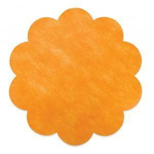 Cerchio sottopiatto arancio s/100 in tnt da 58cm 25grs.