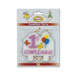 Candela 1° compleanno rosa