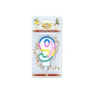 Candelina multicolore happy birthday n°9