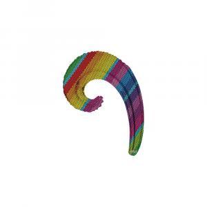 Mylar kurly wave decoraz. multicolore minishape 14" conf. 5p