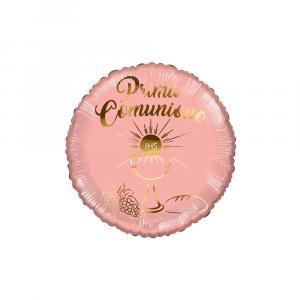 Palloncino  prima comunione rosa antico tondo 18"-45cm. 1pz