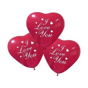 Palloncini a forma di cuore rosso 28 con stampa i love you, confezione da 100pz.