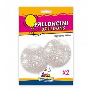 Palloncini  perla 60 con stampa globo prima comunione bianca dimensione 33"-83cm. 2pz