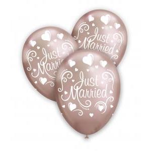 Pall. titanio 12" rosagold 103 st. bianca globo just married