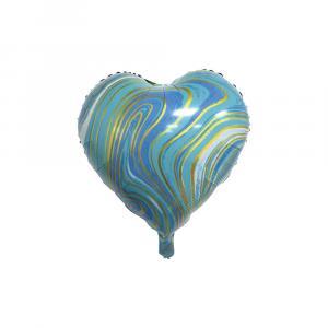 Palloncino  cuore marmorizzato celeste chiaro 18"-45cm. 1pz