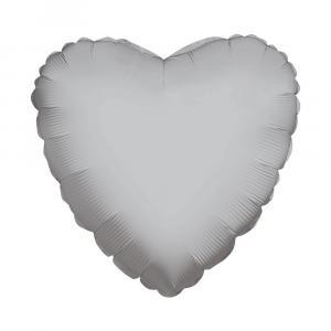 Palloncino  cuore argento 36"-91cm. 1pz