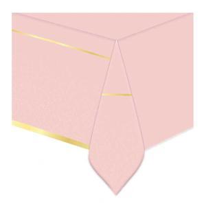 Tovaglia in plastica rettangolare  rosa 140x270cm. 1pz