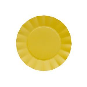 Piatti compostabili piccoli di colore giallo ø21cm. 20pz