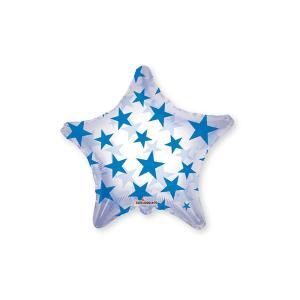 Palloncino  stella con stelline blu clear view 22"-55cm. 1pz