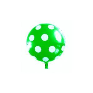 Palloncino  tondo verde pois 18"-45cm. 1pz